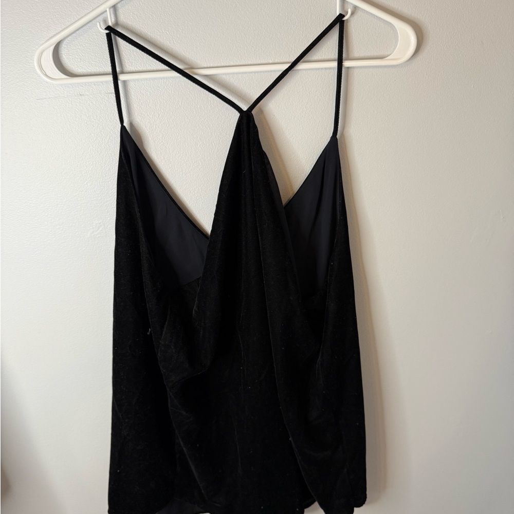 LOFT Black Velvet Tank Top